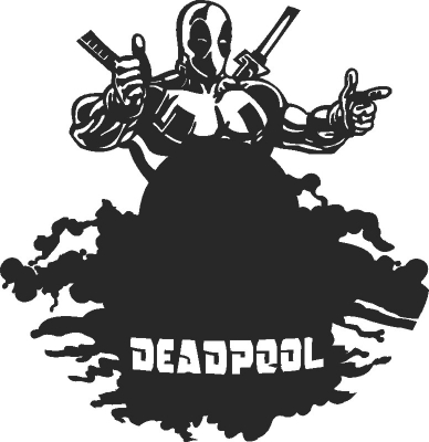Deadpool Clock - DXF SVG CDR Cut File, ready to cut for laser Router plasma